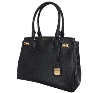 Henri Bendel Carlyle purse black caviar leather